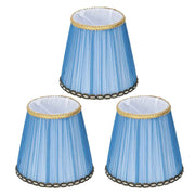 3PCS Cloth Lamp Shade E14 ClipOn Lampshade for Candle Chandelier Wall Lamp Table Light Indoor Decor(Dark Blue ) In Australia - Darrahopens