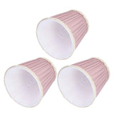 3PCS Cloth Lamp Shade E14 ClipOn Lampshade for Candle Chandelier Wall Lamp Table Light Indoor Decor(Light Purple )