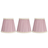 3PCS Cloth Lamp Shade E14 ClipOn Lampshade for Candle Chandelier Wall Lamp Table Light Indoor Decor(Light Purple )