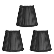 3PCS E14 ClipOn Cloth Lamp Shade Modern Fabric Lampshade Table Light Cover for Candle Chandelier(Black ) In Australia - Darrahopens
