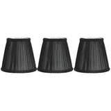 3PCS E14 ClipOn Cloth Lamp Shade Modern Fabric Lampshade Table Light Cover for Candle Chandelier(Black )