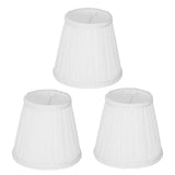 3PCS E14 ClipOn Cloth Lamp Shade Modern Fabric Lampshade Table Light Cover for Candle Chandelier(White ) In Australia - Darrahopens