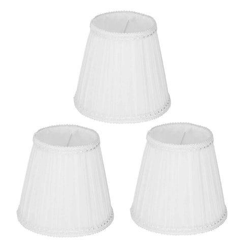 3PCS E14 ClipOn Cloth Lamp Shade Modern Fabric Lampshade Table Light Cover for Candle Chandelier(White ) In Australia - Darrahopens