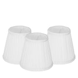 3PCS E14 ClipOn Cloth Lamp Shade Modern Fabric Lampshade Table Light Cover for Candle Chandelier(White ) In Australia - Darrahopens