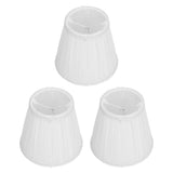 3PCS E14 ClipOn Cloth Lamp Shade Modern Fabric Lampshade Table Light Cover for Candle Chandelier(White ) In Australia - Darrahopens