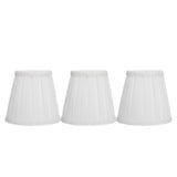 3PCS E14 ClipOn Cloth Lamp Shade Modern Fabric Lampshade Table Light Cover for Candle Chandelier(White )
