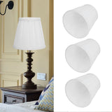 3PCS E14 ClipOn Cloth Lamp Shade Modern Fabric Lampshade Table Light Cover for Candle Chandelier(White )