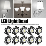 10Pcs Ultra Bright LED Chip 3V DIY Light Beads for Ceiling Light Downlight Flashlight Table LampWhite Light 6500K 1W