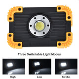 LED Emergency Flood Light Mini COB Work Light Portable Round USB Charging Camping Light for Outdoor