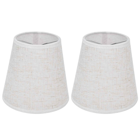 2PCS Table Lamp Shade Cover Fabric Clip On Lampshade for E14 Screw Candlestick Lamp ChandelierPT09 Linen