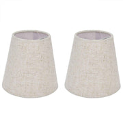 2PCS Table Lamp Shade Cover Fabric Clip On Lampshade for E14 Screw Candlestick Lamp ChandelierPT13 Beige White Edge In Australia - Darrahopens