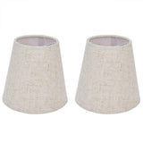 2PCS Table Lamp Shade Cover Fabric Clip On Lampshade for E14 Screw Candlestick Lamp ChandelierPT13 Beige White Edge In Australia - Darrahopens