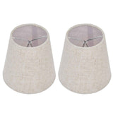 2PCS Table Lamp Shade Cover Fabric Clip On Lampshade for E14 Screw Candlestick Lamp ChandelierPT13 Beige White Edge In Australia - Darrahopens