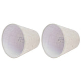 2PCS Table Lamp Shade Cover Fabric Clip On Lampshade for E14 Screw Candlestick Lamp ChandelierPT13 Beige White Edge In Australia - Darrahopens
