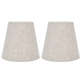 2PCS Table Lamp Shade Cover Fabric Clip On Lampshade for E14 Screw Candlestick Lamp ChandelierPT13 Beige White Edge In Australia - Darrahopens