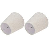 2PCS Table Lamp Shade Cover Fabric Clip On Lampshade for E14 Screw Candlestick Lamp ChandelierPT13 Beige White Edge