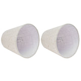 2PCS Table Lamp Shade Cover Fabric Clip On Lampshade for E14 Screw Candlestick Lamp ChandelierPT13 Beige White Edge