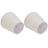 2PCS Table Lamp Shade Cover Fabric Clip On Lampshade for E14 Screw Candlestick Lamp ChandelierPT13 Beige White Edge