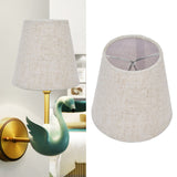 2PCS Table Lamp Shade Cover Fabric Clip On Lampshade for E14 Screw Candlestick Lamp ChandelierPT13 Beige White Edge