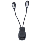 LED Book Light Eye Protecting 360° Rotatable White Light Double Pole 4 Lamp Beads Reading Lamp with Clip for Students