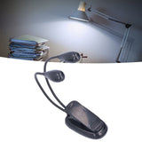LED Book Light Eye Protecting 360° Rotatable White Light Double Pole 4 Lamp Beads Reading Lamp with Clip for Students
