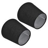2Pcs Indoor Lamp Shade European Style Fabric Lampshade for E14 Chandelier Table Lamp Floor LampPX15 Black