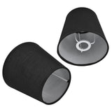 2Pcs Indoor Lamp Shade European Style Fabric Lampshade for E14 Chandelier Table Lamp Floor LampPX15 Black