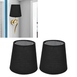 2Pcs Indoor Lamp Shade European Style Fabric Lampshade for E14 Chandelier Table Lamp Floor LampPX15 Black