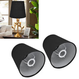 2Pcs Indoor Lamp Shade European Style Fabric Lampshade for E14 Chandelier Table Lamp Floor LampPX15 Black