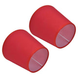 2Pcs Indoor Lamp Shade European Style Fabric Lampshade for E14 Chandelier Table Lamp Floor LampPX16 Red