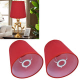 2Pcs Indoor Lamp Shade European Style Fabric Lampshade for E14 Chandelier Table Lamp Floor LampPX16 Red