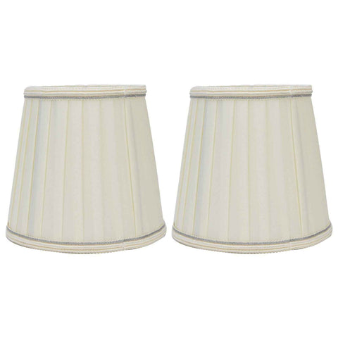 Fabric Lampshade Beige Silver Edge Craft European Style Simple Lamp Shade for E14 Screw Candlestick Lamp In Australia - Darrahopens