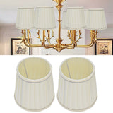 Fabric Lampshade Beige Silver Edge Craft European Style Simple Lamp Shade for E14 Screw Candlestick Lamp