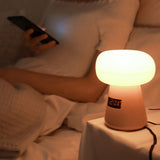 Night Light White Rechargeable Remote Control Clock 3 Levels Timing 6 Levels Brightness USB Lamp for Bedroom