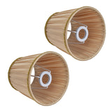 2PCS Fabric Lampshade Simple Lamp Shade for E14 Screw Candlestick Lamp Table Light Chandelier Gold