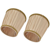 2PCS Fabric Lampshade Simple Lamp Shade for E14 Screw Candlestick Lamp Table Light Chandelier Gold