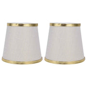 2PCS Fabric Lampshade European Style Lamp Shade for E14 Screw Chandelier Wall Lamp Beige White Gold Edging In Australia - Darrahopens