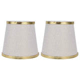 2PCS Fabric Lampshade European Style Lamp Shade for E14 Screw Chandelier Wall Lamp Beige White Gold Edging In Australia - Darrahopens