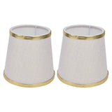 2PCS Fabric Lampshade European Style Lamp Shade for E14 Screw Chandelier Wall Lamp Beige White Gold Edging In Australia - Darrahopens