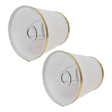 2PCS Fabric Lampshade European Style Lamp Shade for E14 Screw Chandelier Wall Lamp Beige White Gold Edging In Australia - Darrahopens