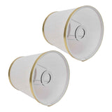 2PCS Fabric Lampshade European Style Lamp Shade for E14 Screw Chandelier Wall Lamp Beige White Gold Edging In Australia - Darrahopens