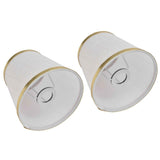 2PCS Fabric Lampshade European Style Lamp Shade for E14 Screw Chandelier Wall Lamp Beige White Gold Edging In Australia - Darrahopens