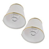 2PCS Fabric Lampshade European Style Lamp Shade for E14 Screw Chandelier Wall Lamp Beige White Gold Edging