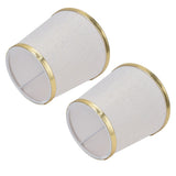 2PCS Fabric Lampshade European Style Lamp Shade for E14 Screw Chandelier Wall Lamp Beige White Gold Edging