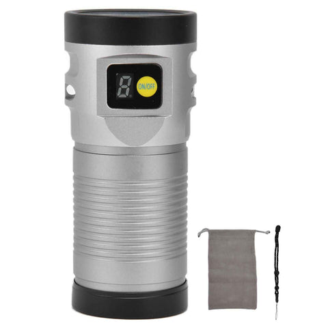 Brightest Flashlight LED 8 Modes Type C 9000mAh Waterproof Multifunctional Outdoor Light for CampingGrey In Australia - Darrahopens