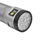 Brightest Flashlight LED 8 Modes Type C 9000mAh Waterproof Multifunctional Outdoor Light for CampingGrey