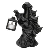 LED Halloween Ornament Resin Witch Sculpture Statue Lantern for Garden Terrace FestivalsBlack In Australia - Darrahopens