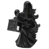 LED Halloween Ornament Resin Witch Sculpture Statue Lantern for Garden Terrace FestivalsBlack In Australia - Darrahopens
