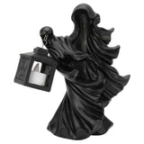LED Halloween Ornament Resin Witch Sculpture Statue Lantern for Garden Terrace FestivalsBlack In Australia - Darrahopens