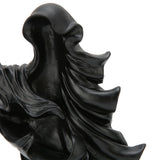 LED Halloween Ornament Resin Witch Sculpture Statue Lantern for Garden Terrace FestivalsBlack